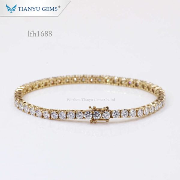 

Tianyu Gems Yellow Gold Bracelet Moissanite Diamonds Cheap Price Tennis Bracelet