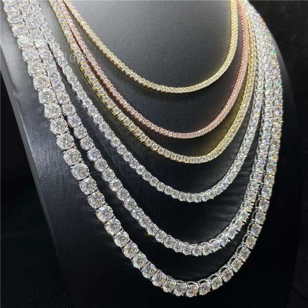 

Missjewelry Sterling Sier 3Mm Tennis Chain Moissanite Necklace For Men
