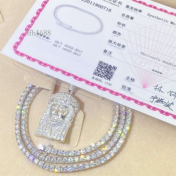 

Iced Out Custom Wholesale 3Mm 10K Real Gold Mens Moissanite Tennis Chain Necklace