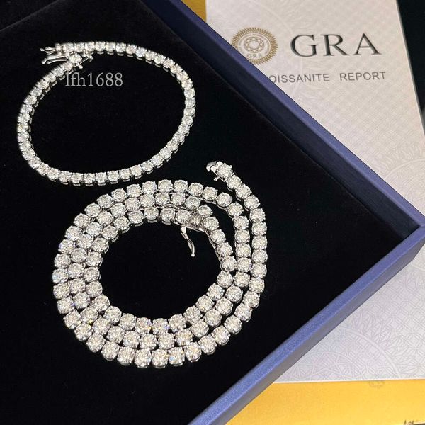 

Gra Certificate Custom Finest Bling Width 3Mm Real 10K Gold Moissanite Diamond Tennis Chains Jewelry Necklace For Gift