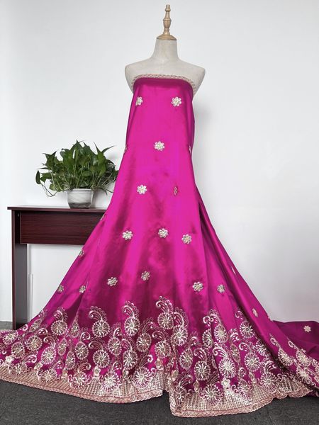 

KY-3018 Rose Red George Lace Fabric 2023 High Quality Sewing Craft Silk African on Sale Banquet Dresses for Women Evening Party Autumn New Arrivals Nigerian Design