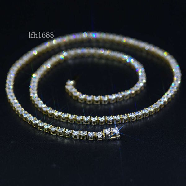 

Eternal Jewelry Brand Custom Men Women Real S Sier 10K 14K Gold Moissanite Diamond 18Inch Tennis Link Chain Necklace