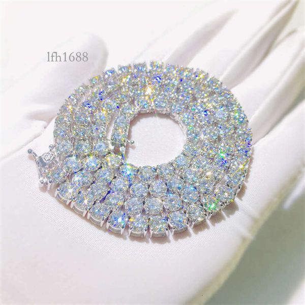 

Hips Hops Necklace Men Diamond Chain Vvs Tennis Chain 5Mm Moissanite Tennis Chain Necklace