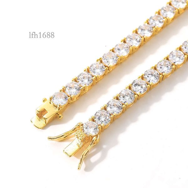 

Fine Jewelry Sier Tennis Necklace Out D Color 4Mm Sier Necklace White Vvs Moissanite Tennis Chain Necklace