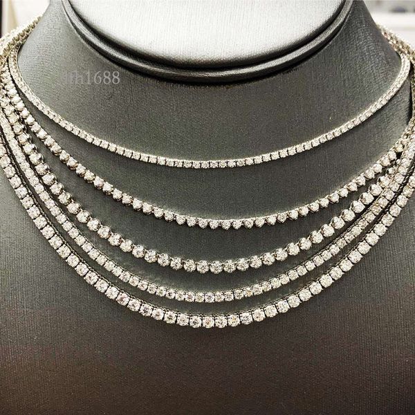 

Iced Out Moissanite Diamond Tennis Chains 10K 14K Gold Tennis Chains Necklace