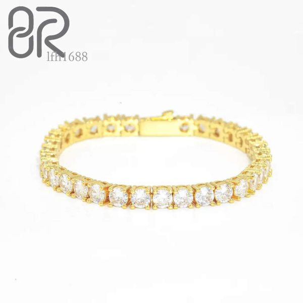 

Fast Delivery 3Mm 10K Gold Moissanite Tennis Chain Necklace Pass Diamond Tester Round Brilliant Cut Vvs Diamond Bracelet