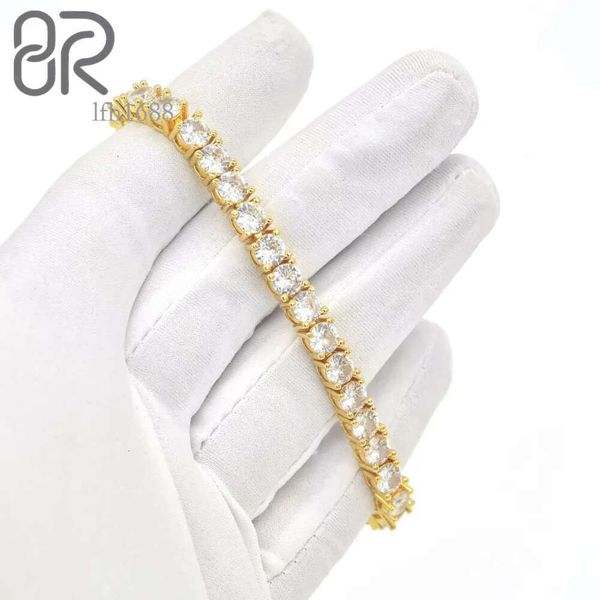 

10K 14K Gold Tennis Chain Hip Hop Style Round Brilliant Cut Vvs Moissanite Diamond Wholesale Tennis Link Necklace