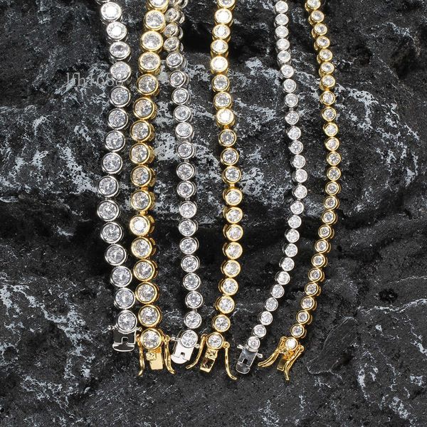 

Hip Hop 10K 14K Solid Gold Vvs Moissanite Diamond Necklace Iced Out Tennis Chain
