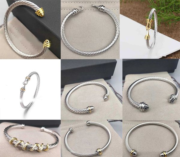

Dy Bracelet Luxury Designer Twisted Pearl Head Womens Fashion Bracelets Versatile Twist Jewelry Platinum Plated Wedding Gifts 5MM 4MM thick Christmas Gift jewelry