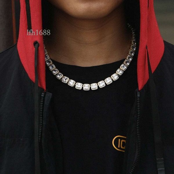 

Hip Hop Chains Bling Sterling Sier 8Mm Vvs Moissanite Tennis Chains Necklace