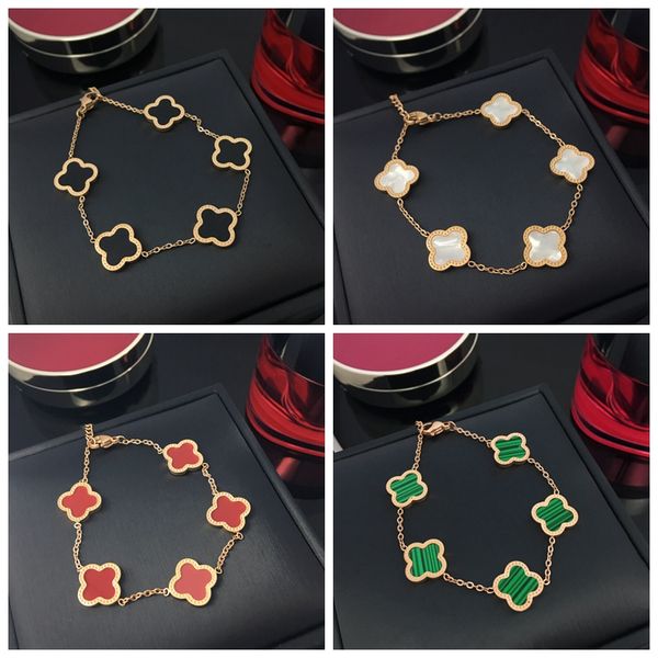 

Good Lucky Clover Charm Bracelet 18K Gold Stainless Steel Bracelets for Ladies Gift