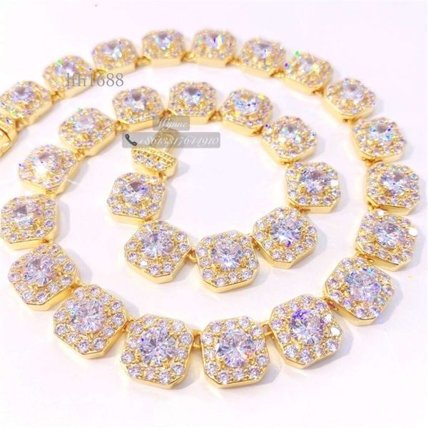 

Hip Hop Custom 12Mm Iced Out S Vvs1 Moissanite Tennis Chain Necklace