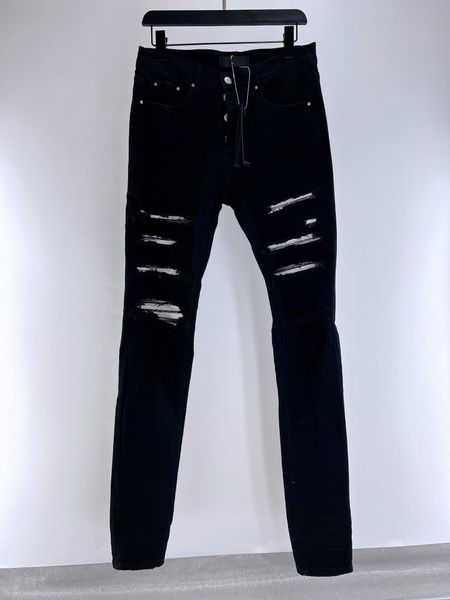 

Mens designers Jeans mens Jean Hombre trousers black Patchwork Ripped For Trend Brand Motorcycle Pant Men Skinny, Sage
