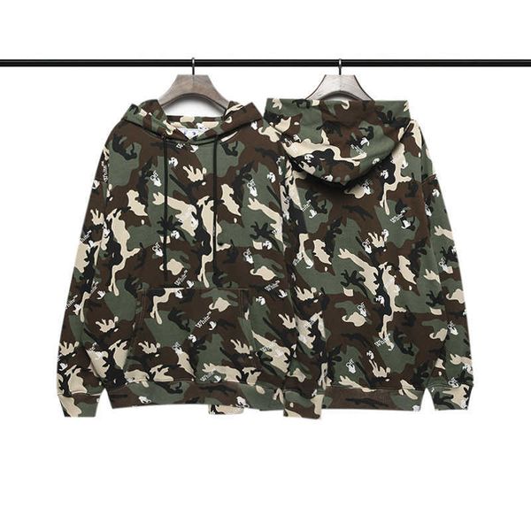 

Offs Men's designer hoodies 2023 autumn and winter new off palm Letter Camouflage Terry Hoodie for men and women Trendy cool handsome quality hoodie