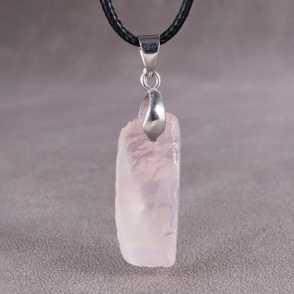 

Pink Irregular Raw Stone Crystal Pendant Mens Chain Fashion Necklace Everyday Necklaces High Quality Jewelry Good Jewellery Precious Jewels Designer