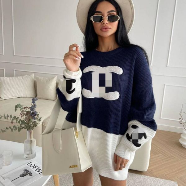 

Woolen Sweaters Women Casual Oversized Knitted Sweater Dresses Warm Outerwear Free Ship, Blue cc