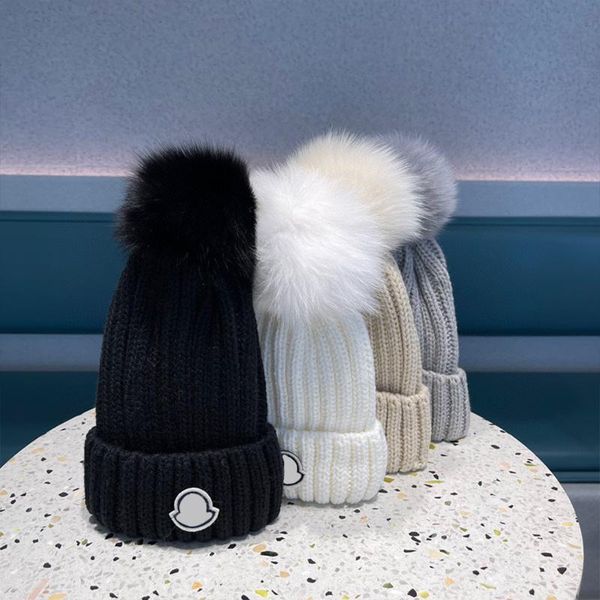 

Knitted Hat Beanie Cap Designer Skull Caps for Man Woman Winter Hats 4 Solid Colors Options, C2