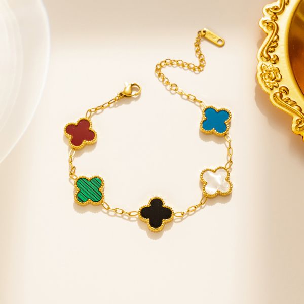 

Designer Jewelry women van clover Bracelet Vintage Bracelets Clover Leaf Necklace Luxury Wedding Jewelry Chirstmas gift