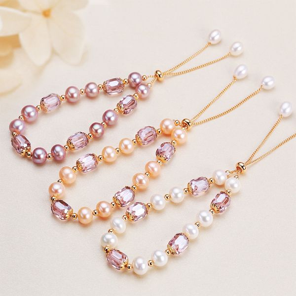 

Luxury Design Freshwater Pearl Amethyst Crystal Beads Bracelet for Women Gift