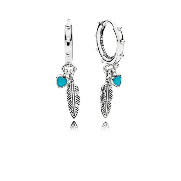 

Authentic Pando Ra Spiritual Feathers Drop Earrings S925 Sterling Silve Fine Women Earring Compatible European Style Jewelry 297205EN168 Earring