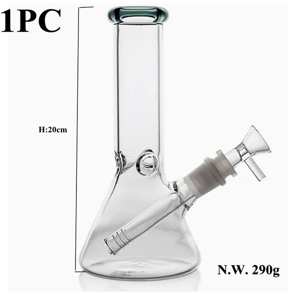 

Factory Retail 8" Height Small Transparent High Quality Glass Water Tobacco Pipe Bong/Hookah Clear Beaker With Ice Catcher/Hookah Pipe Bong