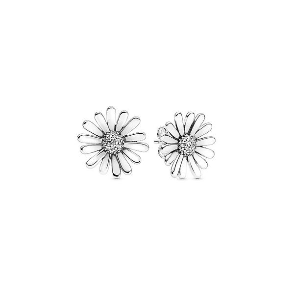 

Authentic Pave Daisy Flower Statement Stud Earrings S925 Sterling Silve Fine Jewelry Fits European Style Earrings Designer For Women 298812C01