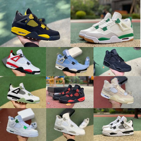 

Jumpman Pine Green 4 4s Basketball Shoes Mens Women Military Black Cat Cream Sail BLUE White Oreo Cool Grey Runner Violet Ore Trainer Retro Red Cement OFF NOIR Sneakers, Photon dust