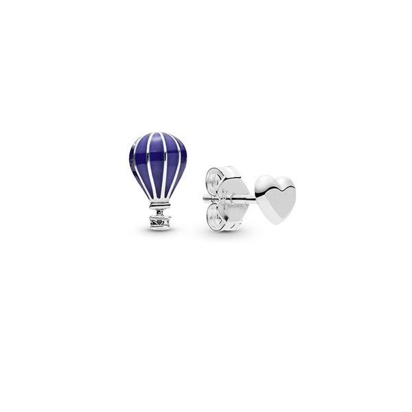 

Authentic Hot Air Balloon & Heart Stud Earrings S925 Sterling Silve Fine Jewelry Earring For Women 298058EN195