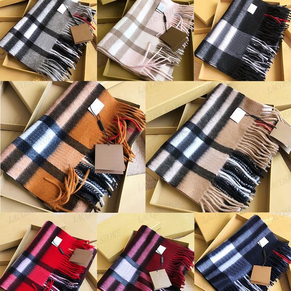 

Classic Stripe Designer Scarf Womens 100% Cashmere Tassel Scarfs Men Unisex Winter Scarves Plaid All Colors Keep Warm Shawl Christmas Gift