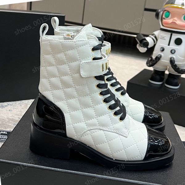2023 Ankle Boots Designer shoes Women Boots Colored Round Head Thick Sole Elevated Elastic Martin Boots Lace up Shoes Adjustable Zipper Opening Motorcycle Boots
