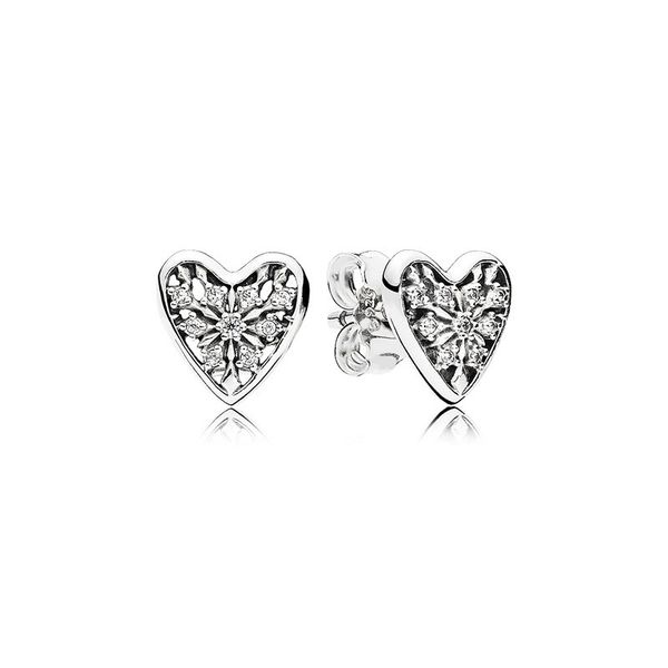

Authentic Hearts of Winter Stud Earrings S925 Sterling Silve Fine Jewelry Fits European Style Studs Ale Earrings 296368CZ