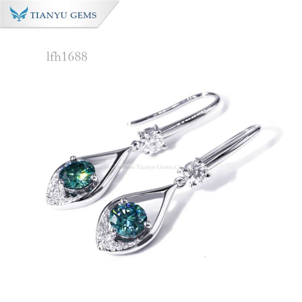 

Tianyu Gems Blue Moissanite White Gold Nice Earring For Women