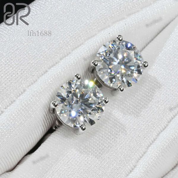 

Fancy Jewelry Real 14K Gold Earring Pass Diamond Tester Round Brilliant Cut Lab Grown Diamond Stud Earrings For Men Women