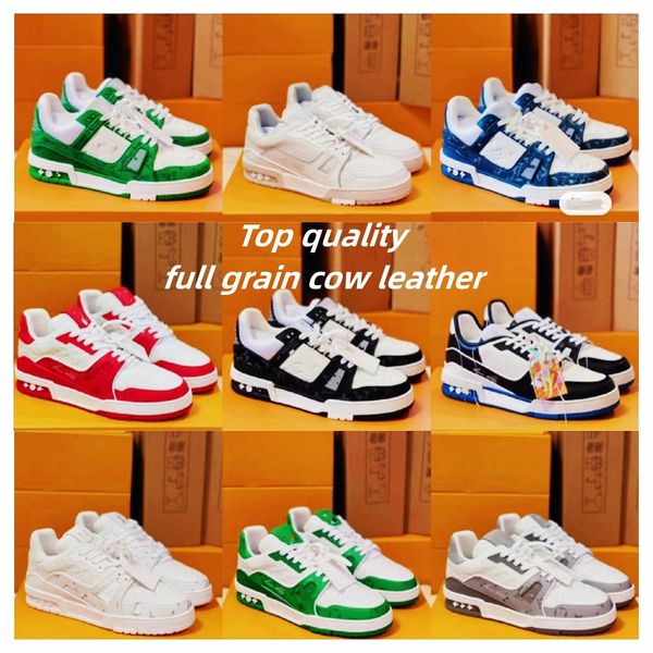 

designer shoes trainer Sneaker Men Causal Shoes Fashion trainers Woman Leather Lace Up Plat-form Sole Sneakers White Black mens womens Luxury velvet suede 35-45, 16