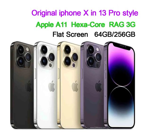 

Refurbished Apple Unlocked 5.8 Inch Iphonex in Iphone 13 Pro Style RAM 3GB ROM 64GB/256GB with New Battery.quality Assurance