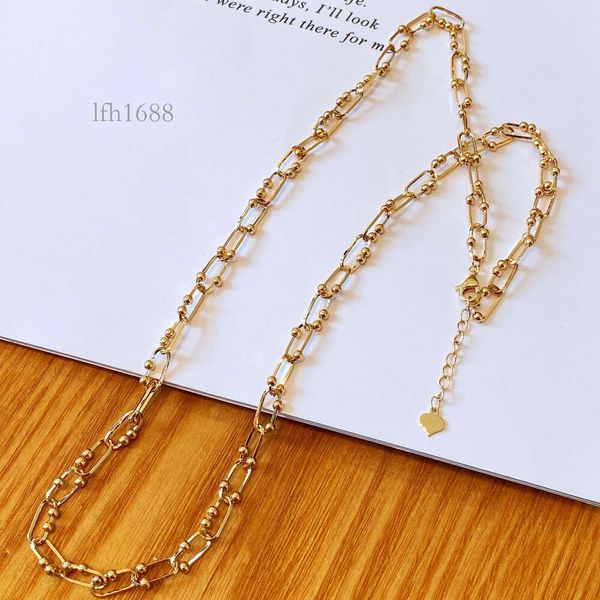 

Nine's Customized Adjustable Big Genuine Solid Real Gold Thick Chain Necklace Gold Thick Link U Shape Chain Necklace
