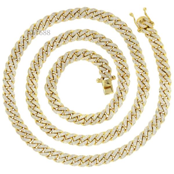 

Custom 10K Solid Gold Cuban Link Chain Necklace Vvs Moissanite Diamond Ice Out Hip Hop 14K Real Gold Chain 9Mm 10Mm 11Mm 12Mm