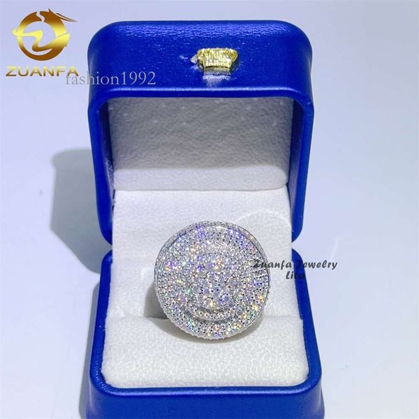 

Custom Big Hip Hop Rapper Sterling Sier Vvs Moissanite Iced Out Men Diamond Ring