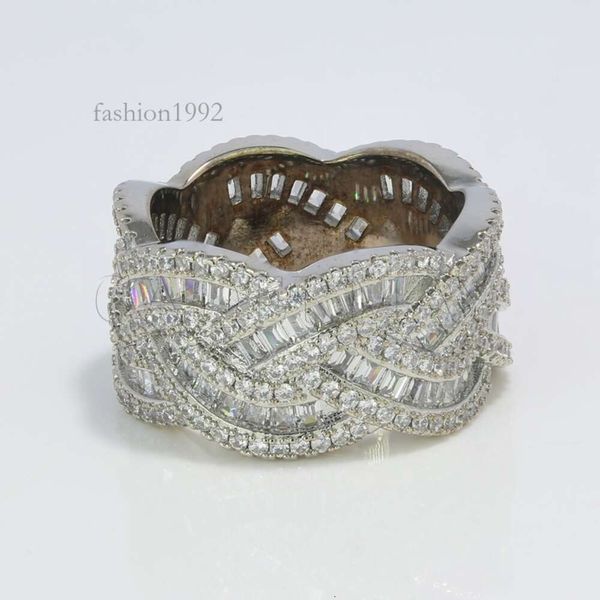 

Cuban Moissanite Rings Hiphop Culture Sier Rings 10K 14K Gold Plated 12.5Mm Cuban Rings For Men