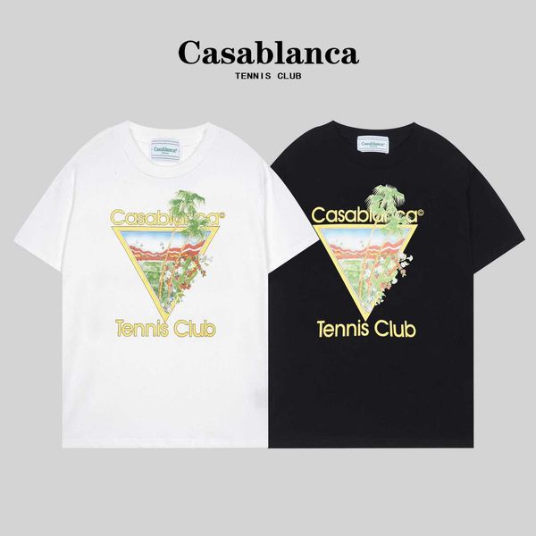 

Designer Casablanca Men's fashion Tshirt Casablanca Trendy Brand New Casablanca Tropical Summer Fruit Print Short Sleeve High quality Cool men's T-shirt, G1023 white