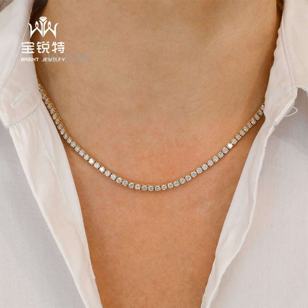 

White Gold Diamond Necklace Cuban Link Jewelry Lab Diamond Tennis Necklace Custom Pendant