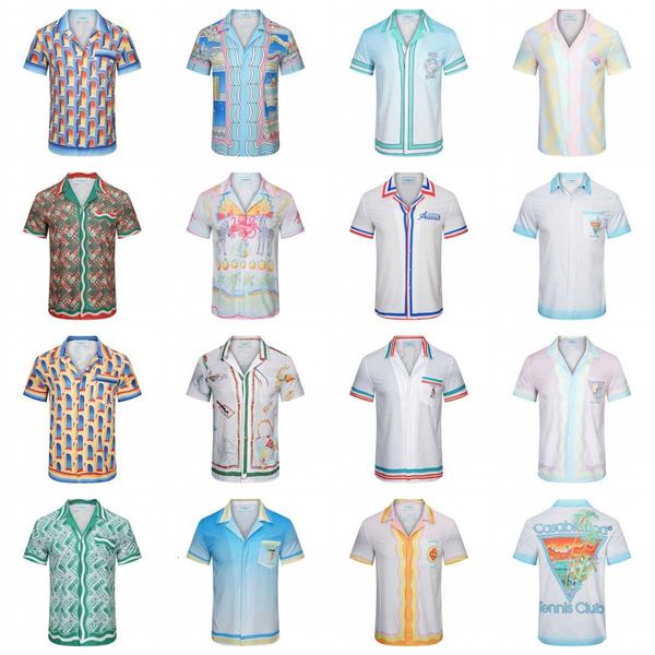 

Designer men's Casablanca casual shirt Long term availability short sleeved Hawaiian beach travel fashion floral half man cool clothing, 9519
