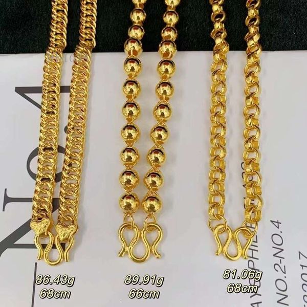 

Different Style Designs Yellow Color Pure Gold Chain Necklace