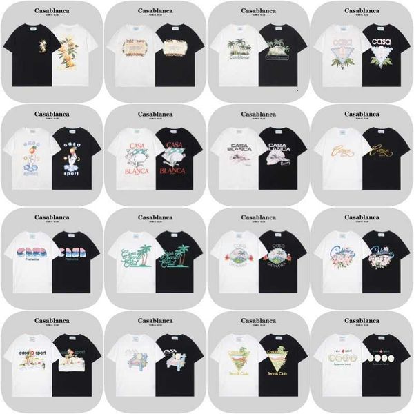 

Designer Casablanca Men's fashion Tshirt Summer New Casablanca Tropical Fruit Print Short Sleeve High quality Cool men's T-shirt, G1023 black