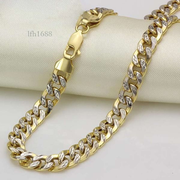

5.5Mm Gold Chain Solid Cuban Chain Au750 Fashion Long Chain For Men