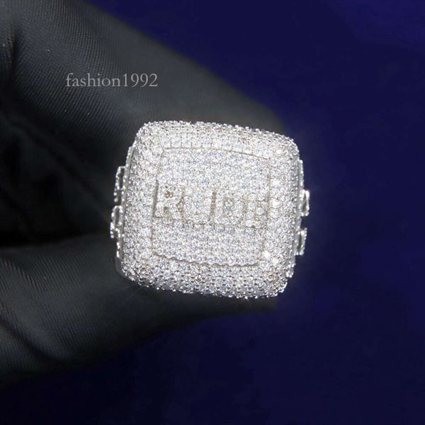

Best Selling Miami Hip Hop Rings Sterling Sier Round Brilliant Cut Moissanite Ring For Men