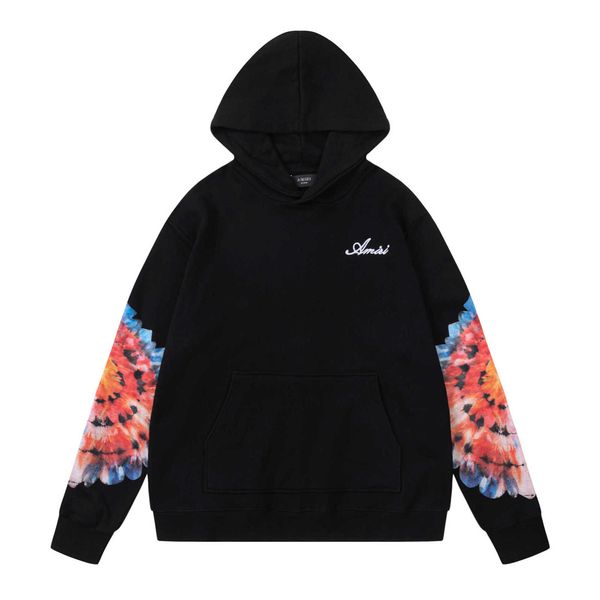 

Designer Amis Men' hoodie 2023 Autumn/Winter New AMRI Letter Embroidered Arm Print Hoodie Unisex High quality cool handsome men fashion hoodie, Black