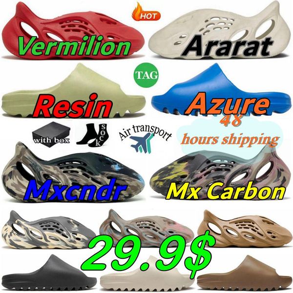 Slippers for men woman Foam Runners Comfortable EVA Sandals Sliders Vermillion Flax Glow Green Soot Onyx Black Bone Resin Desert Sand Sulfur runr slides Size 36-48