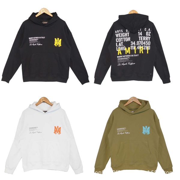 

Designer Ami Men' hoodie FW2023 Autumn and Winter Fried Street Poster Letter Pattern Printed Hooded Couple Sweatshirt cool handsome men fashion, White