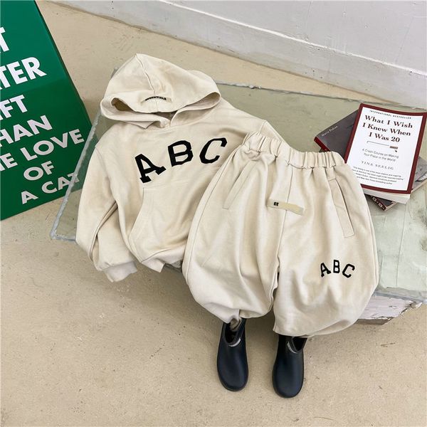 

Boys Clothing Sets Kids Tracksuits Children Designer Clothes Brand Sport Suits Hoodies Tops Pants 2pcs Baby Clothes Set, Gray